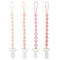 MINMUNJIU Pacifier Clips Baby Girl, 4 Pack One Piece Flexible Soft Binky