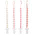MINMUNJIU Pacifier Clips Baby Girl, 4 Pack One Piece Flexible Soft Binky