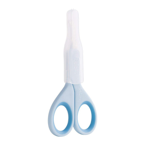 Chicco Nail Scissors for Babies, Stainless Steel with Curved Blades, Protective Case, Non-Slip Handle