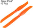 8040 8x4 Inch 2-Vane 10pcs uxcell RC Propellers CW Fixed-Wing for Airplane Toy, Nylon Orange with Adapter Rings