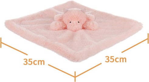 Apricot Lamb Pink Dragon Soft Loveys for Babies, Security Blanket for Baby Boy and Girl, 13.8 Inches for Infants