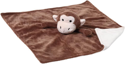 CREVENT Cozy Plush Baby Security Blanket Loveys for Baby Boys with Animal Face, Baby Shower/Birthday Gifts (Brown