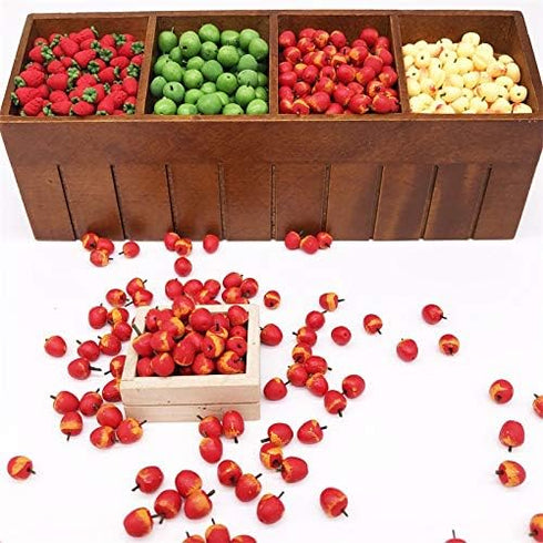 SXFSE 1:12 10 Set Dollhouse Decoration Accessories, Dollhouse Pcs Farm Props Kitchen Miniature Food Play Fruit (Red