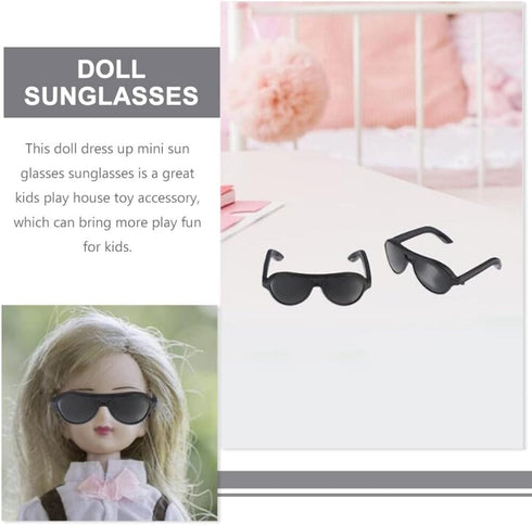 TOYANDONA 60pcs Doll Sunglasses, Miniature Doll Eyeglasses in 4 Colors for Dollhouse Crafts & Costume Accessories