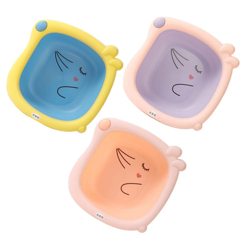 HOODANCOS 3pcs Face Bathtub Washbasin, Thickened Plastic Foldable Foot Basin with Cartoon Design,