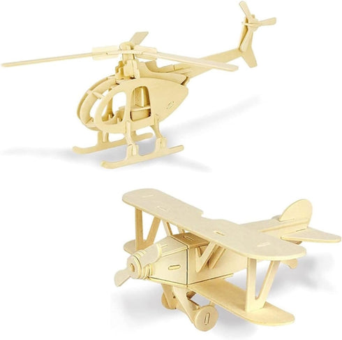 Georgie Porgy 2 Packs of 3D Wooden Puzzles, DIY Models Kits for