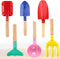 MEIDAYAI 8'' Kids Gardening Set, 6 Pcs Beach Toys, Kids Metal Sand Toys