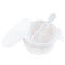 Bumkins Silicone Baby Feeding Set, Suction Bowls for Baby and Toddler with Spoon and Lid, Platinum Silicone Bowl