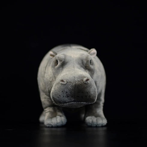 Large 20inch Hippo Plush Toy - Realistic Standing Hippopotamus Stuffed Animal, Soft Weighted Wild Animals for Kids