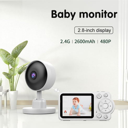 Winnes 2.8'' 2.4 2X/4X,No Screen,6 Baby Monitor with Camera LCD Screen Video Baby Monitor GHz Temperature Sensor VOX