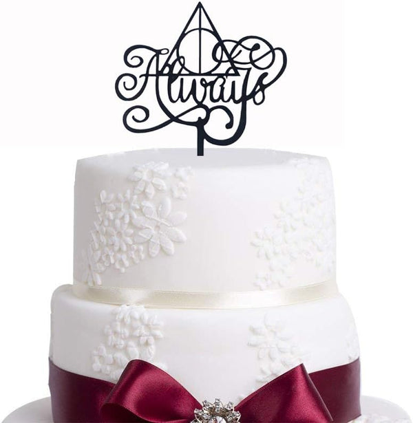 Black Always Cake Topper - Inspired Wedding Sign for Anniversary, Bridal Shower, Party Decor