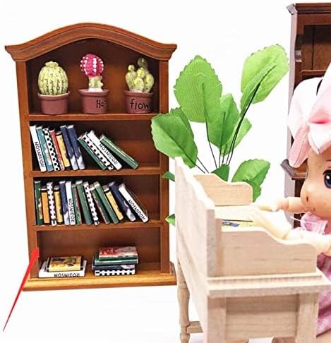 1:12 EatingBiting Adult scene Handmade Dollhouse Miniature Furniture Wooden Bookcase Wood Shelf Cabinet Mini Wooden
