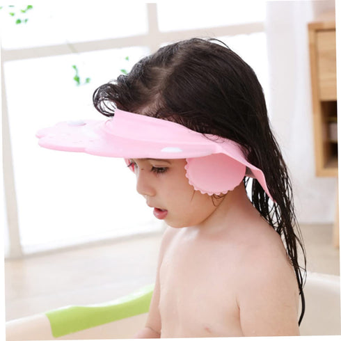 Vaguelly Adjustable Baby Shower Cap Silicone Infant Bathing Hat for Baby Shampoo Hat Cartoon Suitable for Haircuts