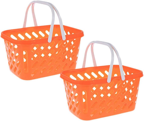 NUOBESTY 2pcs Mini Toy Shopping Basket Kids Grocery Basket with Handles Easter