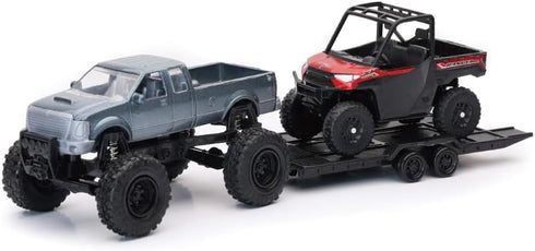 NewRay 4 4 New-Ray Toys X Pick up Truck and Polaris Ranger (Vehicle Colors May Vary)