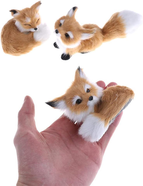 GUDVES Squatting Brown Fox Toy Model, Simulation Fox Home Decoration with Static Action Figures