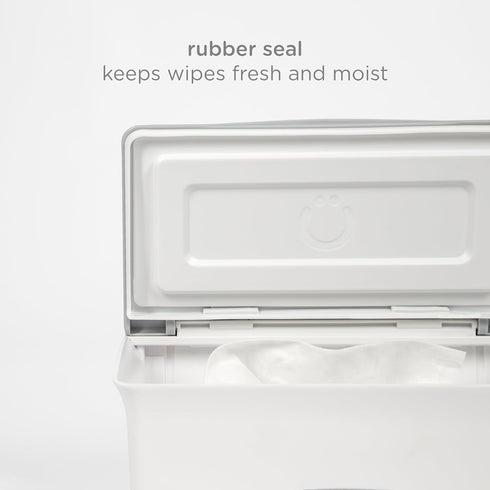 Ubbi 1 Pack 72 Baby Wipes Dispenser with Weighted Plate and Secure Seal, in Open Water + Fragrance-Free Baby Wipes