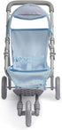|3 3+ JC Toys | Berenguer Boutique Wheeled Folding Doll Jogger Stroller | Blue | Ages
