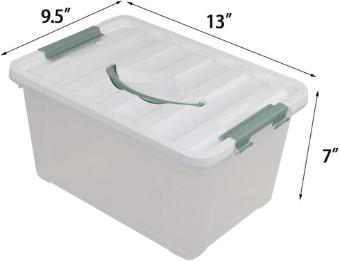 Saedy 14 Quart Latching Box - Clear Plastic Storage Bin with Lid and Handles