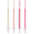 Draklary Pacifier Clips Baby Girls - 4 Pack Paci Clip Silicone Soothe Baby