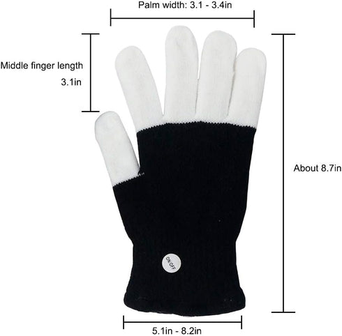 Luwint LED Colorful Flashing Finger Lighting Gloves - Glow Rave Cool Toys for Teens