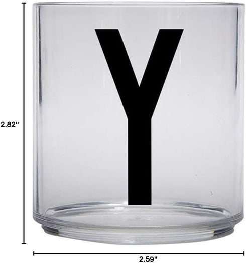 Design Letters Tritan Dinnerware Cups for Kids - A-Z 6 Oz Unbreakable Tableware for Baby Feeding