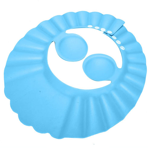 Srliya Baby Shower Shampoo Bath Cover Soft Adjustable Visor Hat for Toddlers Silicone Hair Sun Ear for Kids (Blue)