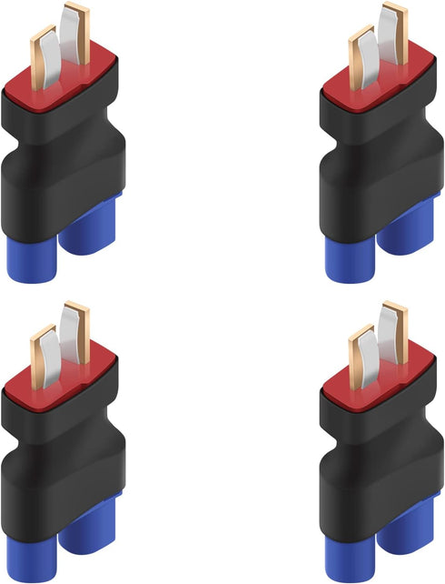 Yowoo 4 Pcs EC3 Female Connector Plug Adapter to T Male Plug for RC Lipo Battery