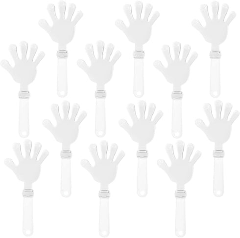 ZCYSRLQIN 12 Pcs White Hand Clappers 7.5 Inch Clappers Noisemakers Noise Makers Party