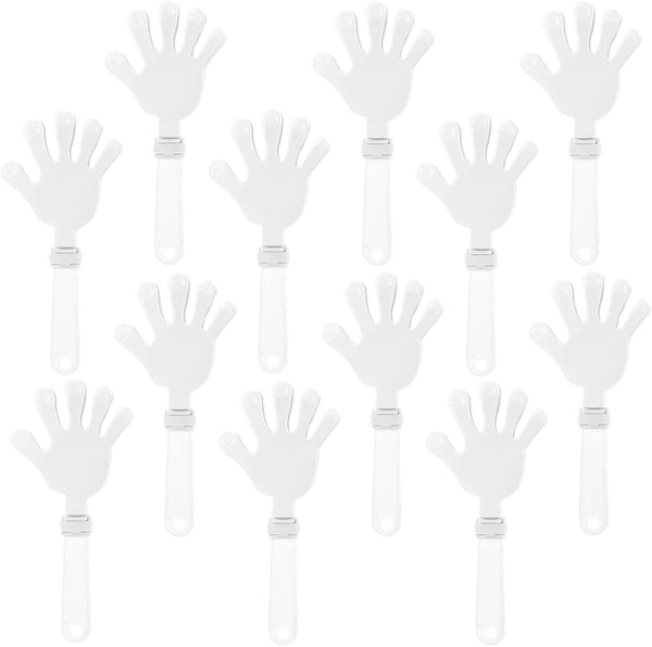 ZCYSRLQIN 12 Pcs White Hand Clappers 7.5 Inch Clappers Noisemakers Noise Makers Party