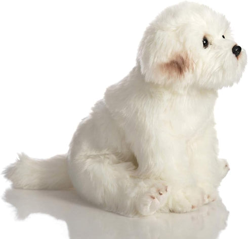 HollyHOME 13 Inch Bichon Frise Plush Puppy Stuffed Animal, Realistic Maltese Dog Toy Gift for Kids