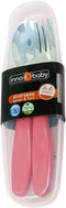 Innobaby Din Din Smart EZ Grip Spoon and Fork Set, Utensil Set for Kids and Toddlers, BPA Free, Pink