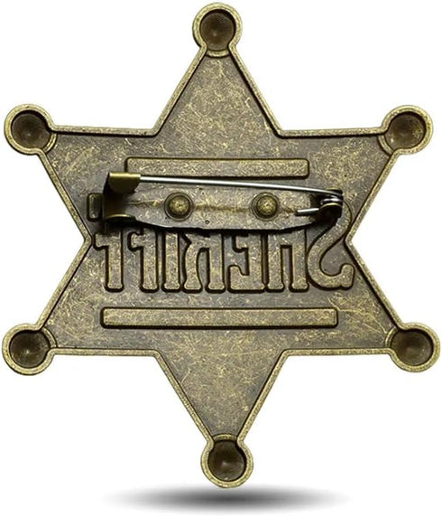 iMagitek 2 Pack 2.6 Inch Mental Western Sheriff Badge for Kids Party Favors and School Carnival Prizes