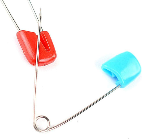 Kinteshun Baby Safety Pins, Kid Secure Clips Diaper Bib Nappy Pin with Safe Lock, 50pcs, 1.6 inches, 7 Assorted Colors