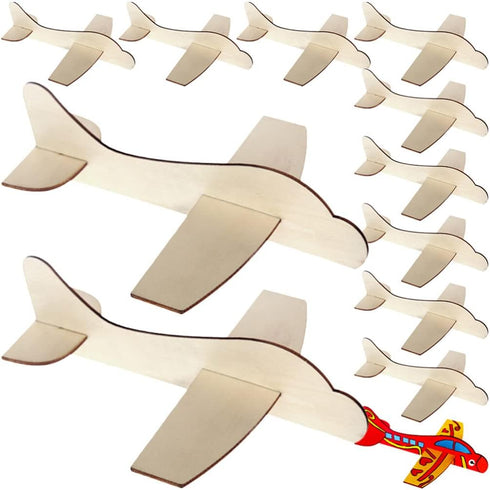 20Pcs Toddmomy Wooden Model Airplane Wood Planes DIY Balsa Wood Airplane Kits Wooden Toy Plane Handicraft for Birthday