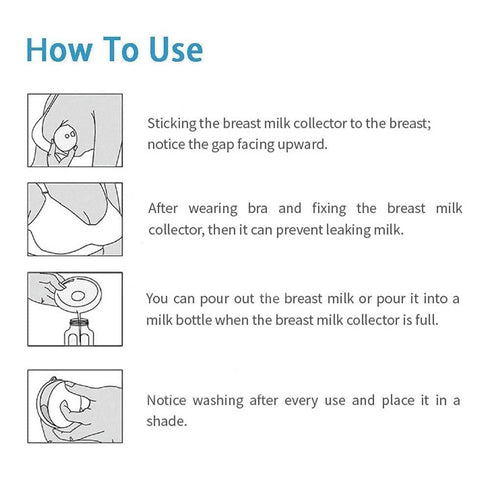 Breast Milk Leaking Storage Collection Shell - Nursing Mom Nipple Cups, Reusable Washable (2 Pack)