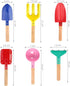 UMUACCAN 8'' Set,Spoon, Shovel6 Beach Toys for Kids,Beach Sand Toys, Metal Sandbox Toys with Sturdy Wooden Handle,Safe