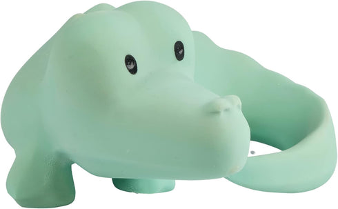 Organic Rubber Crocodile Rattle & Teether - Eco-Friendly Bath Toy