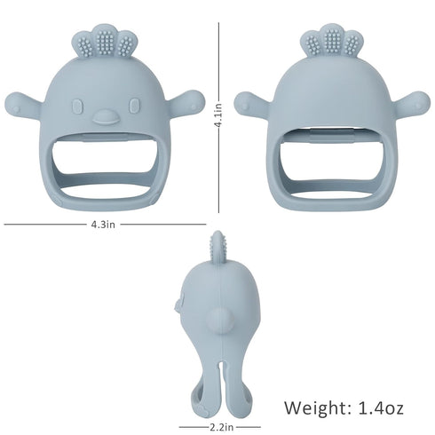 Socub Silicone Baby Teether Toy for Infants 12+ Months, BPA Free Anti-Drop Mitten for Soothing Sore Gums