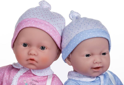 JC Toys La Baby 11" Soft Body Twin Baby Dolls with Accessories for Children