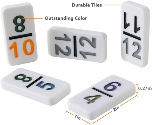 12 Set 91 9 Homwom Mexican Train Dominoes with Numbers Double Colored Numerical Dominoes Game Tiles with Trains