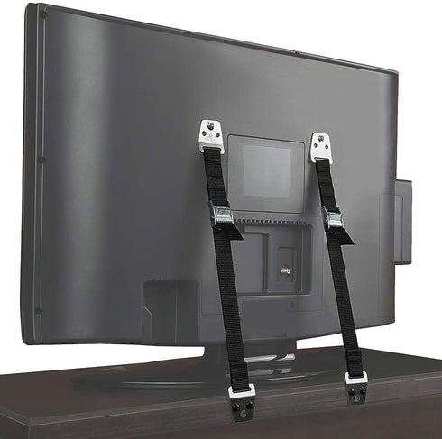 BOOTWO Heavy Duty Metal Anti Tip Straps - Adjustable Safety Furniture Wall Anchors