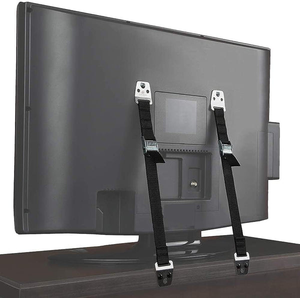 BOOTWO Heavy Duty Metal Anti Tip Straps - Adjustable Safety Furniture Wall Anchors