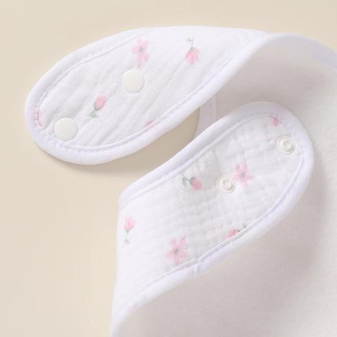 lazyrhino 6-Pack 100% Baby Unisex Muslin Bibs, Absorbent, Soft, and Cute for Baby Boys and Girls, Cotton