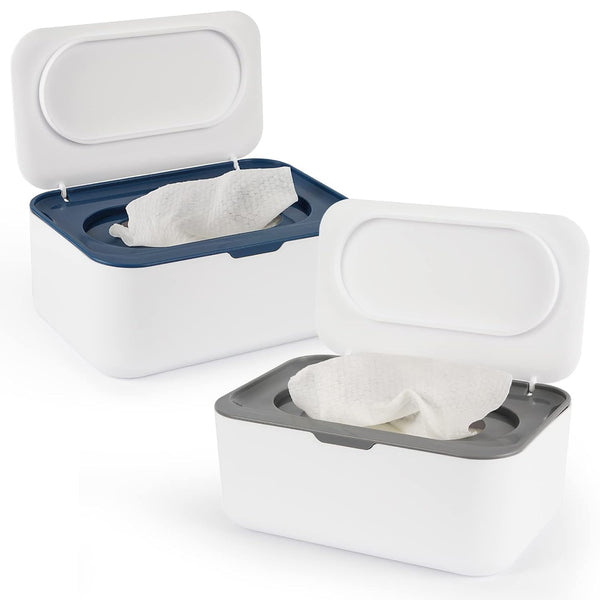 Flenpptly 2 Pack Baby Wipes Dispenser, Wipes Case Baby Wipe Holder Keeps