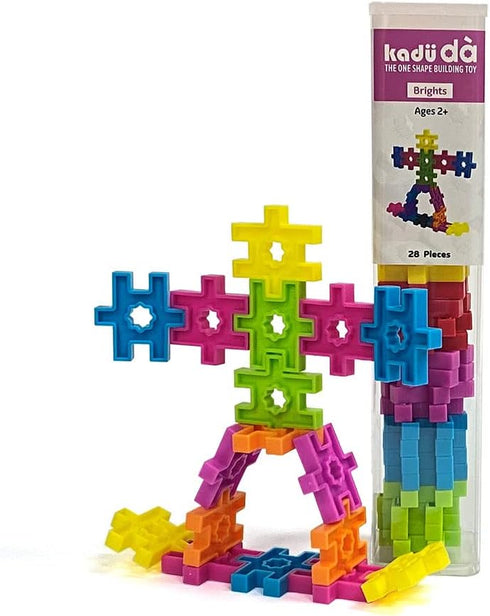 KADU DA Brights 28 Piece Set - STEM/STEAM Building + Construction Toy for Imaginative Play