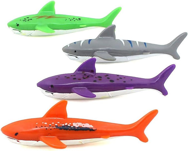 ZHFUYS Diving Pool Toy, Underwater Swimming Throwing Diving Torpedo Shark, 4 Pack