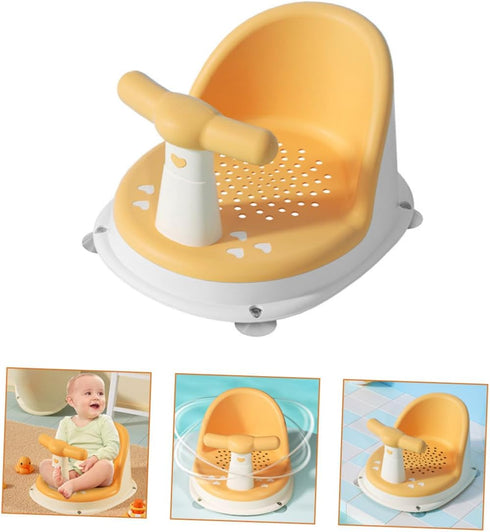 SECFOU Bath Seat for Months Anti-Slip Bathtub Support Chair with Compact Lightweight Design Safe Sitting Bath for Small