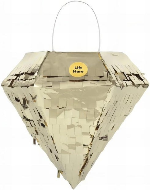 Unique Mini Gold Foil Diamond Piñata, Favor Decoration (1 Pc) for Birthdays & Themed Events