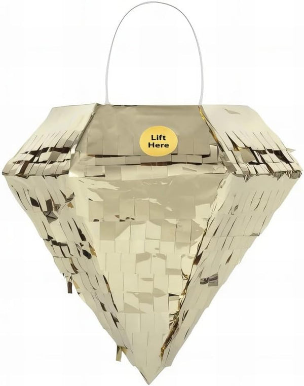 Unique Mini Gold Foil Diamond Piñata, Favor Decoration (1 Pc) for Birthdays & Themed Events